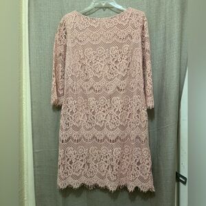 Jessica Howard Pink Sheath Dress 3/4 Sleeve Crew Neck